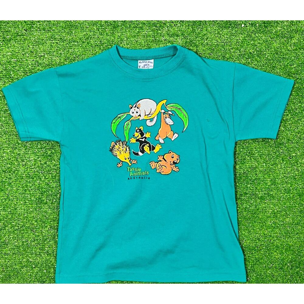 vintage Graphic t shirt Made‎ In Australia . Tassie Animal Tag Tasmania
